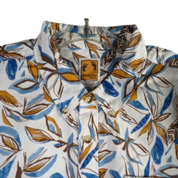 Hang Ten Mens Short Sleeve Hawaii Aloha Shirt Button Down Leaf Print Sz. XL NWT! - Picture 3 of 13